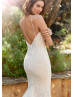 Ivory Allover Lace Open Back Graceful Wedding Dress Ivory Allover Lace Open Back Graceful Wedding Dress